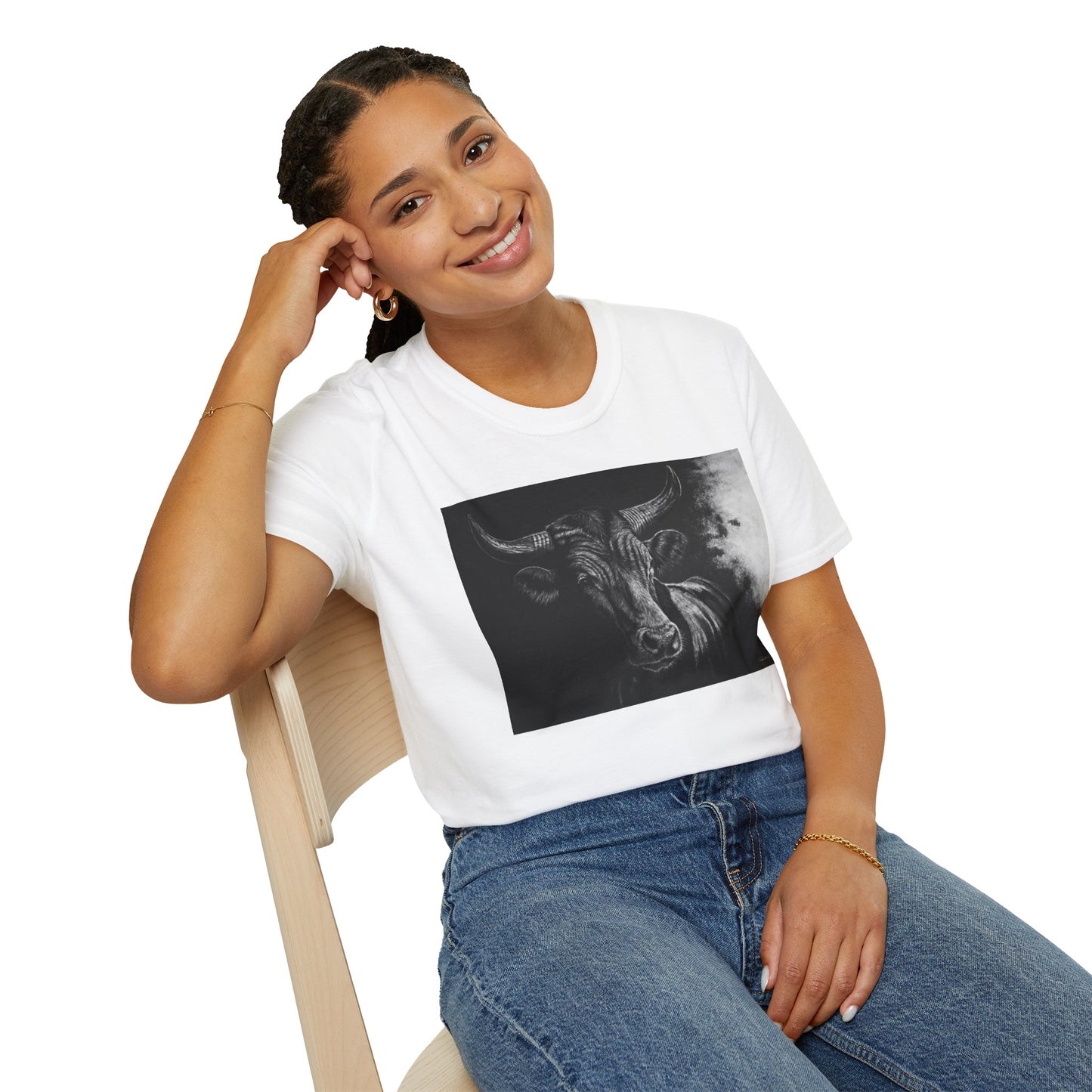 Stonebreaker. Bucking Bull Graphic Unisex Softstyle T-Shirt