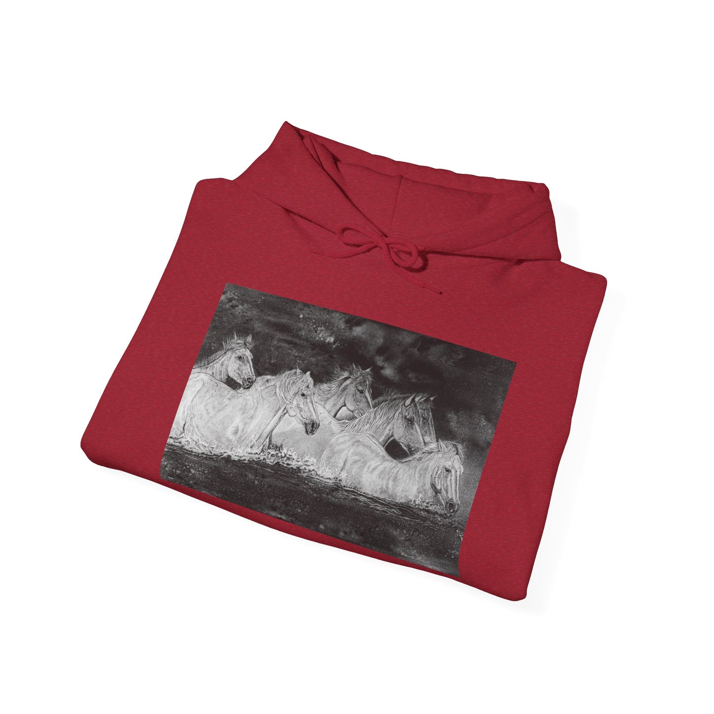 Night Swim, Horse Unisex Hooded Sweatshirt