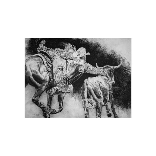Contact. Cowboy Bulldogger Rodeo Fine Art Print