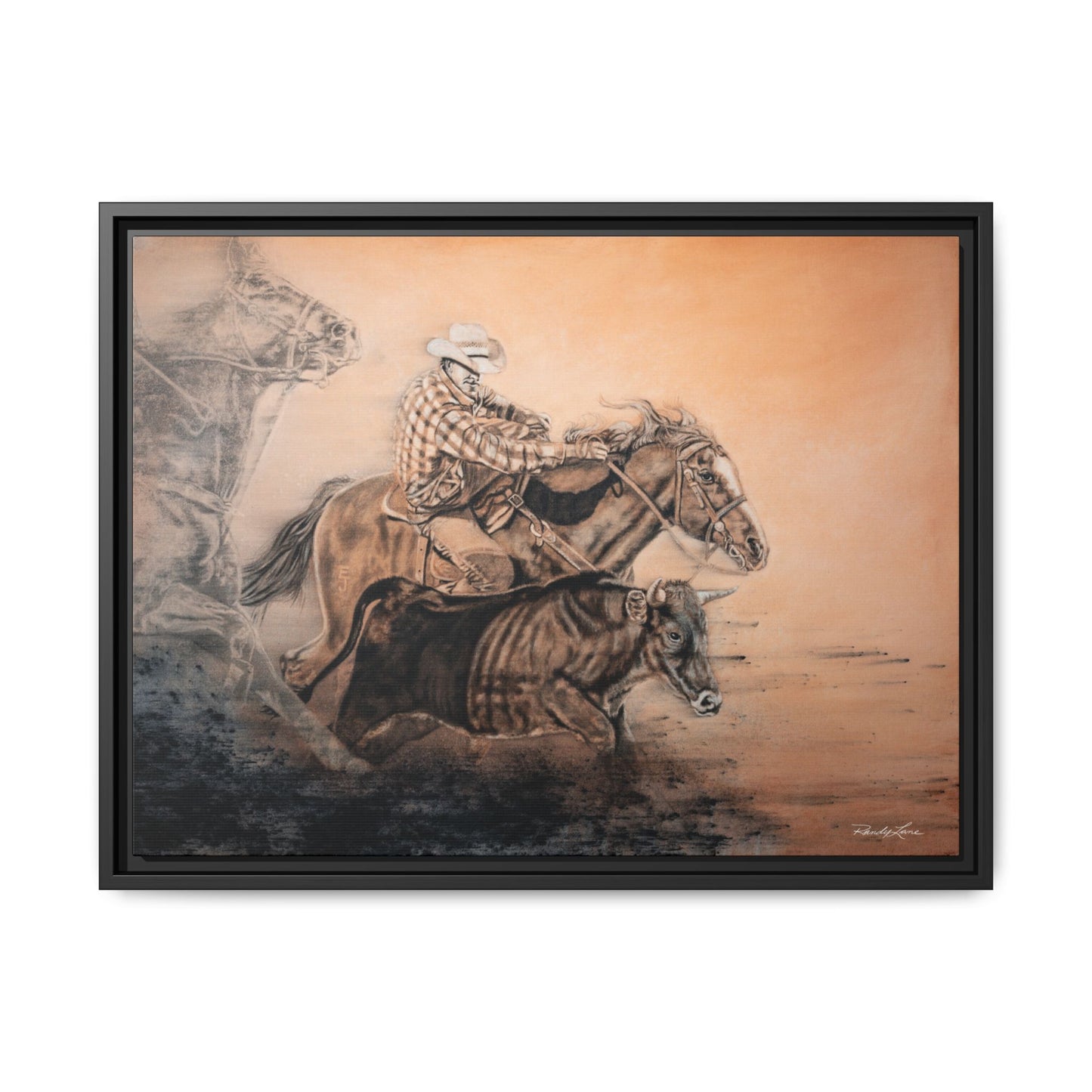 Get Some. Bulldogging Framed Stretched Matte Canvas Print