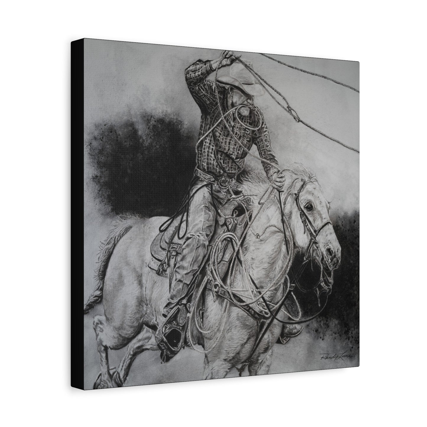 Let it Fly, Rodeo Tie-down Roper, Stretched Canvas Matte Print