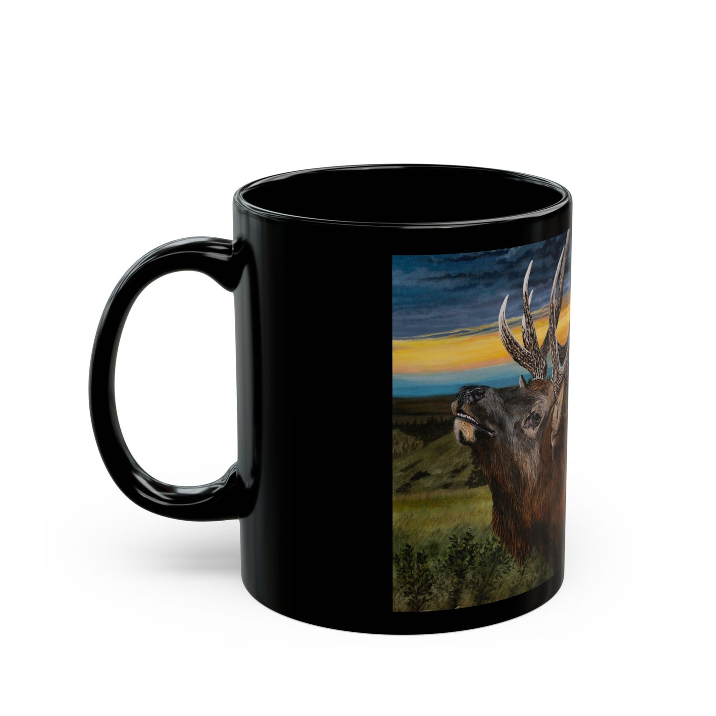 Sunset Serenade, Majestic Elk Coffee Mug