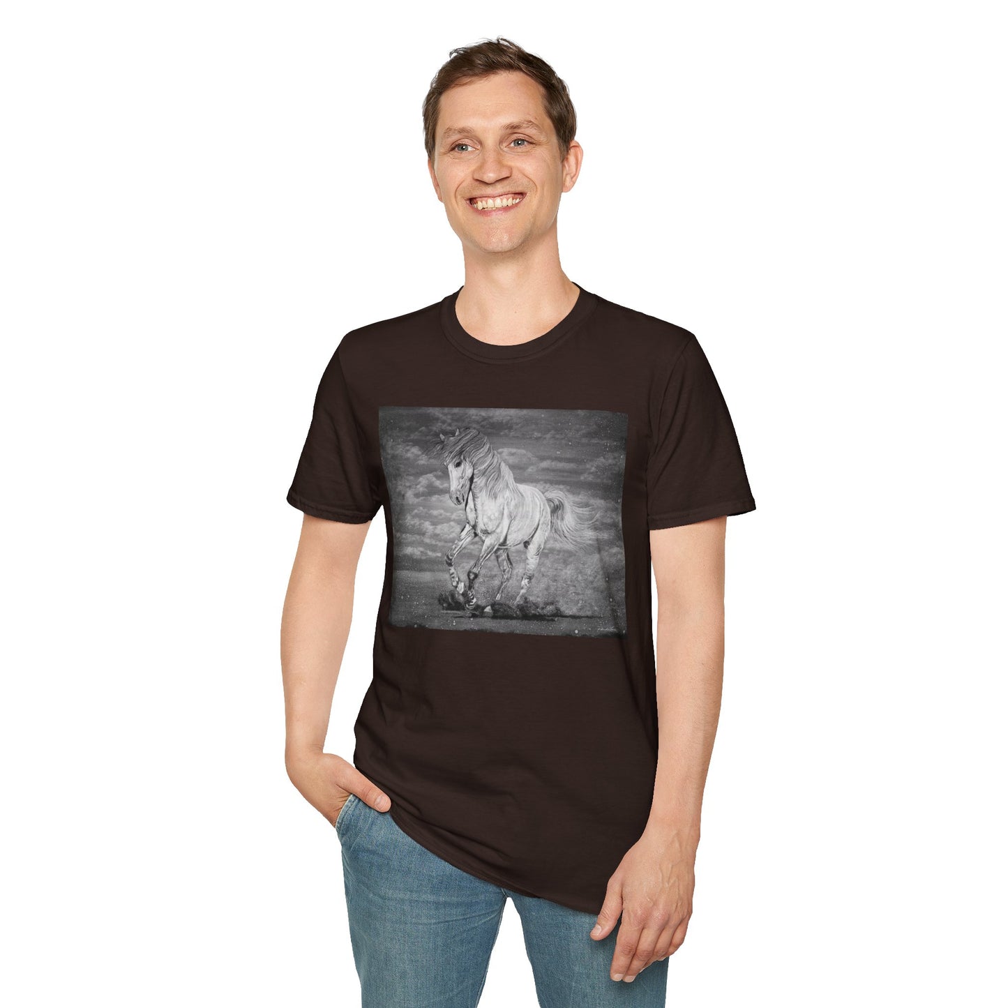 Equine Elegance. Prancing Horse Graphic T-Shirt