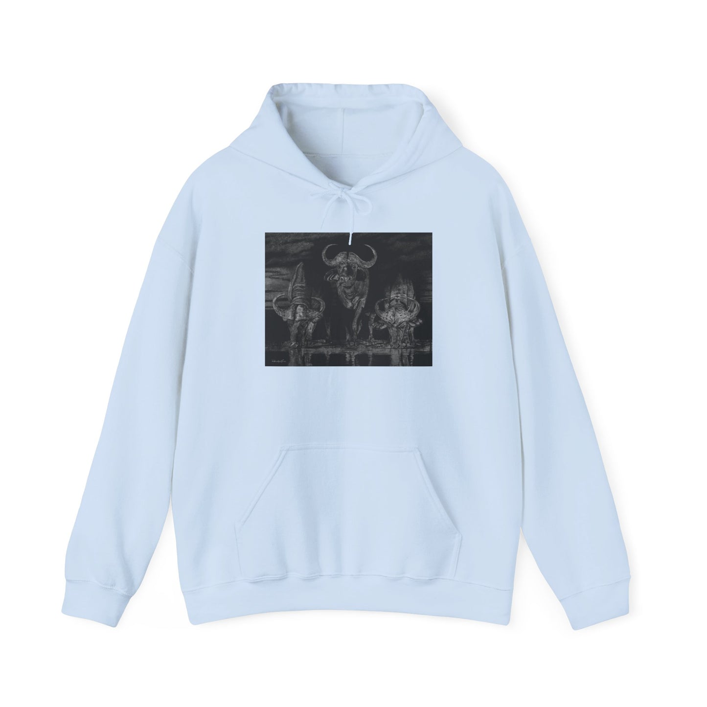The Waterhole, Cape Buffalo theme Unisex Hooded Sweatshirt