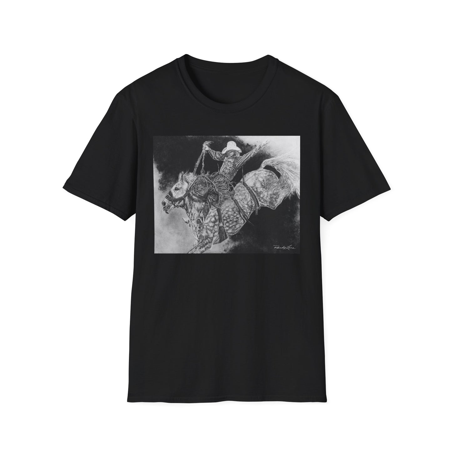 Big Grey, Rodeo Bareback Bronc Painting T-Shirt