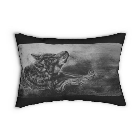 Specter, Wolf Art Lumbar Pillow