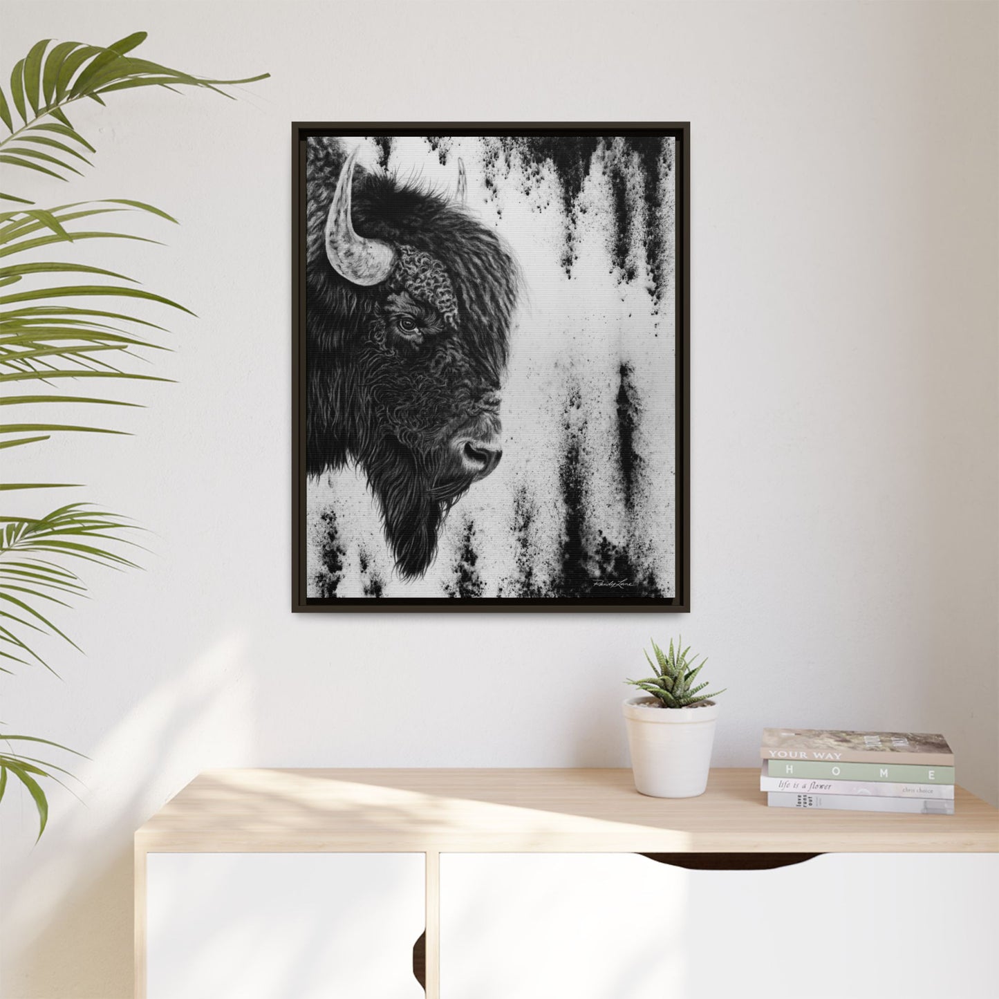 Pride, Framed Bison Canvas Art