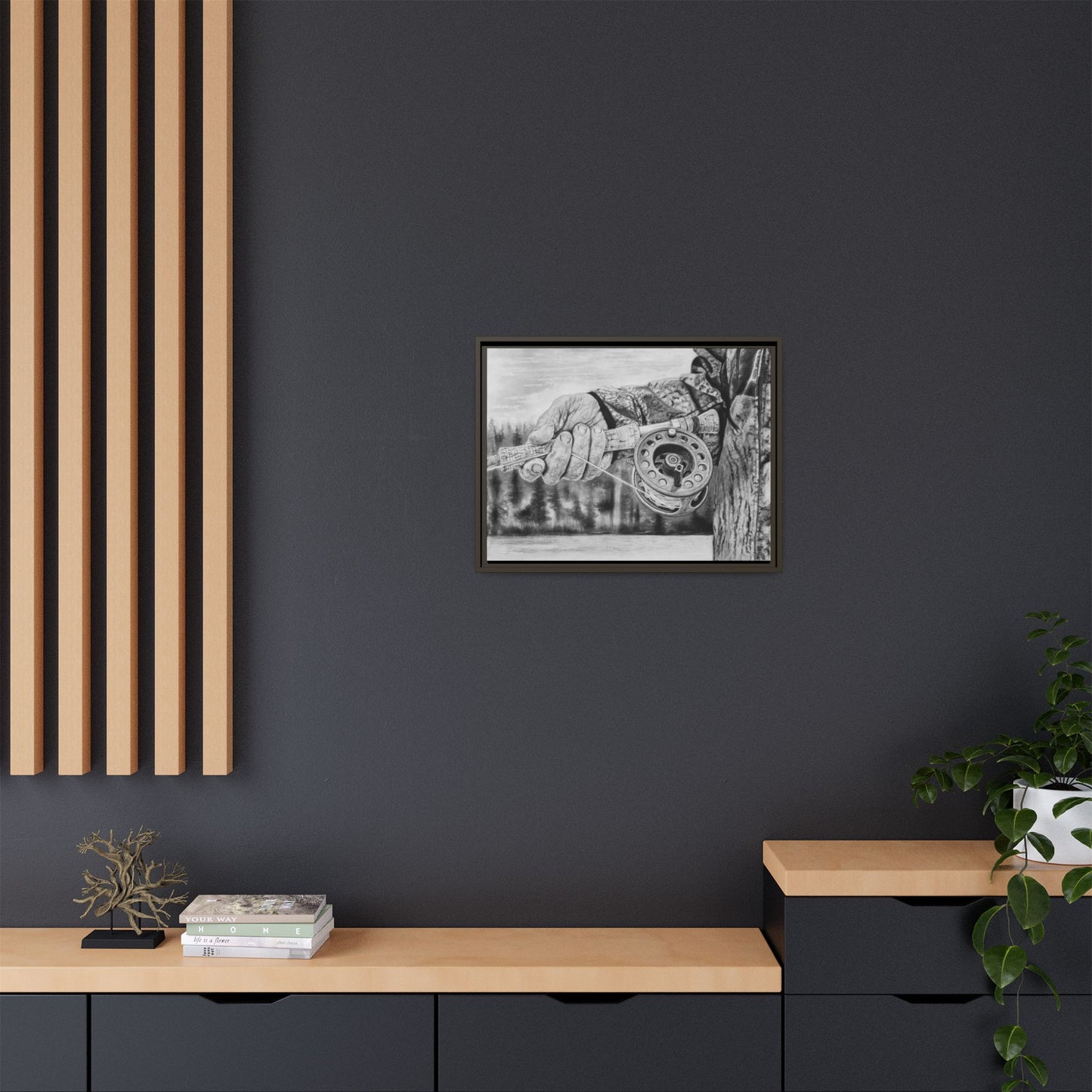 Therapy, Framed Canvas Fishing Fine Art Print