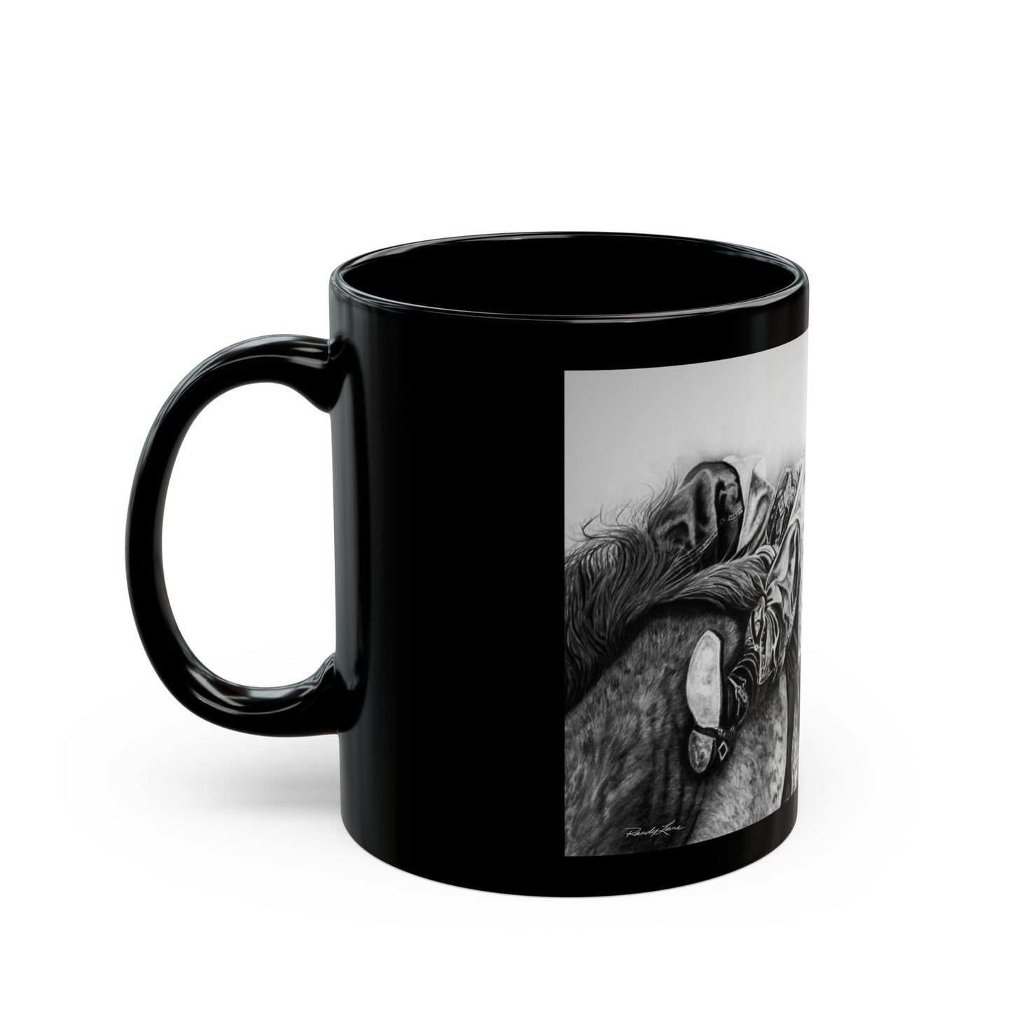 Go Time. Rodeo Art Black Mug