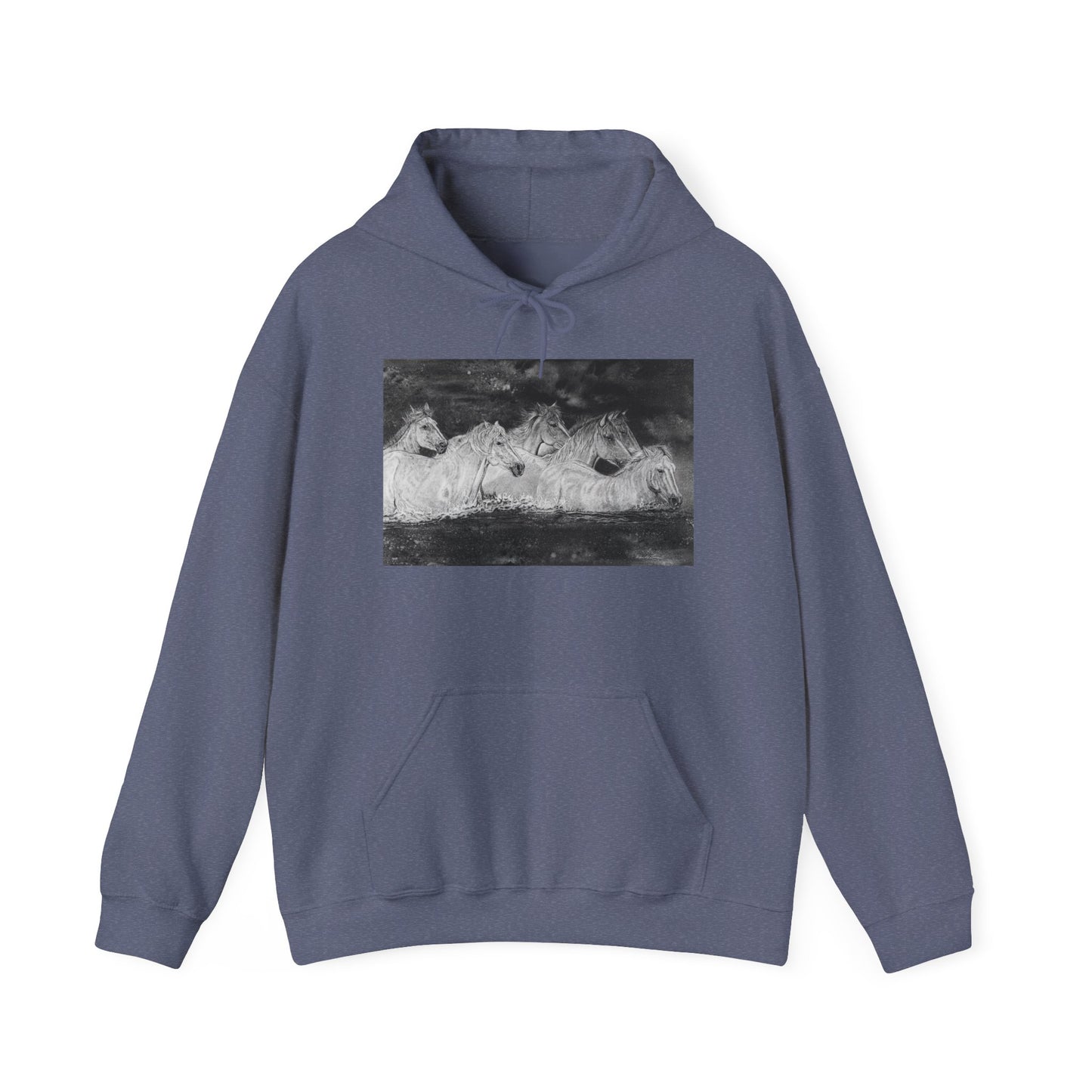 Night Swim, Horse Unisex Hooded Sweatshirt