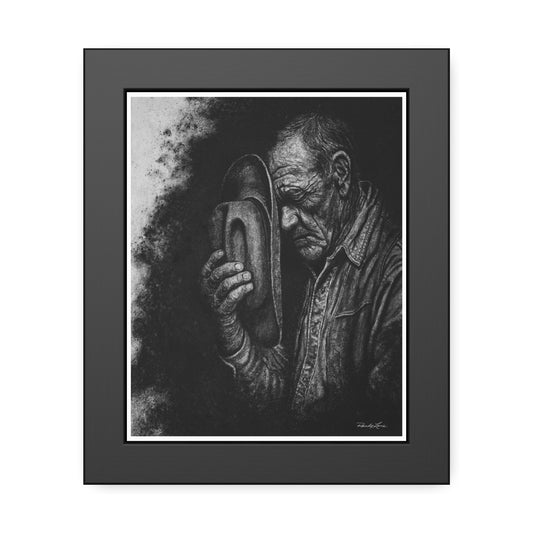 Cowboys Prayer. Framed Fine Art Print