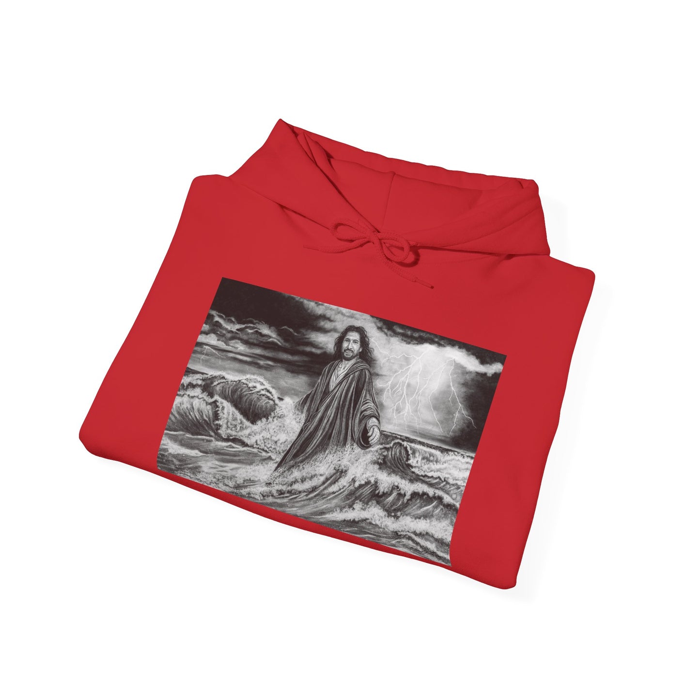 View from the Boat, Jesus Walking on Water Painting Hoodie Sweatshirt