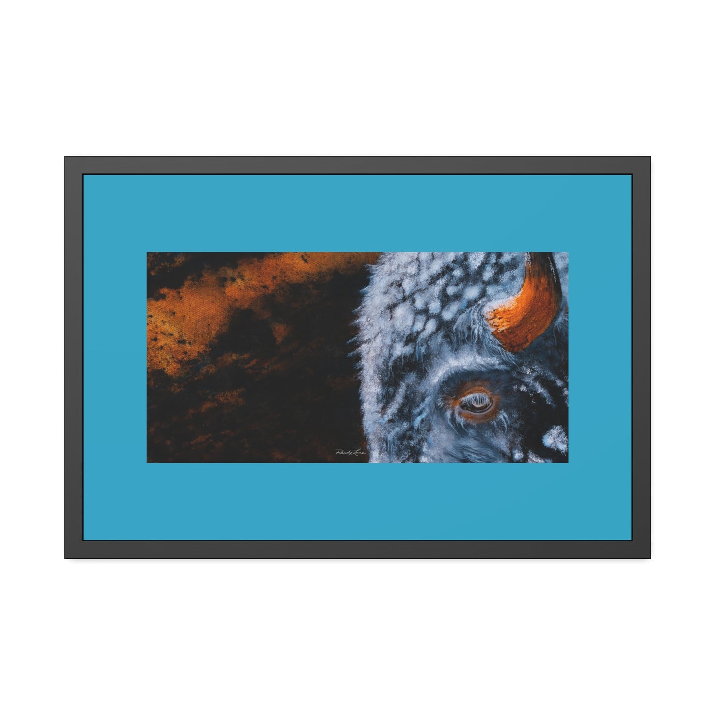 Storm Bison, Framed Fine Art Print