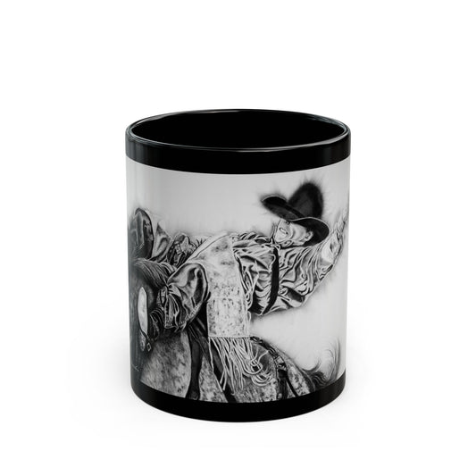 Go Time. Rodeo Art Black Mug