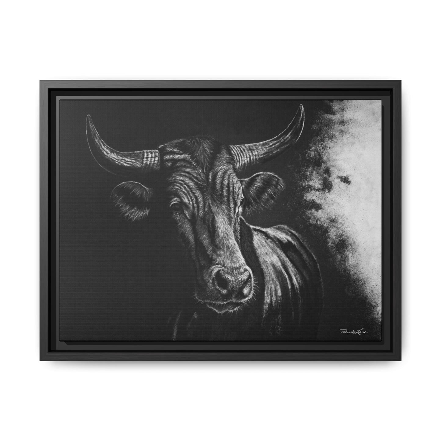 Stonebreaker. Bucking Bull Framed Stretch Matte Canvas Print