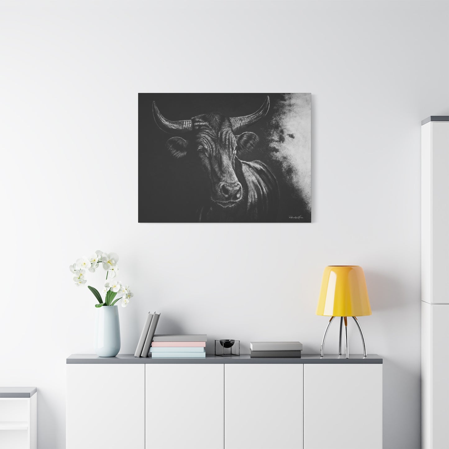 Stonebreaker. Bucking Bull Stretched Matte Canvas Wall Art