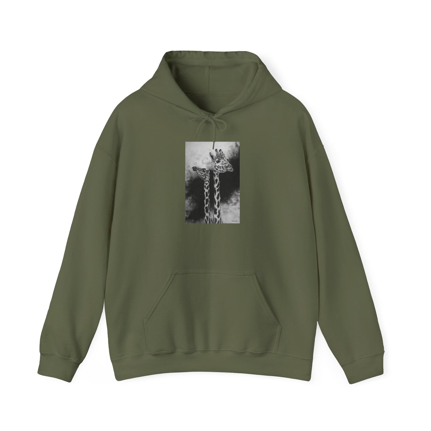 Grace in the Grassland, Giraffe Unisex Heavy Blend™ Hooded Sweatshirt