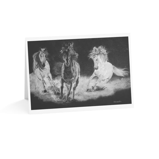 Midnight Run. Horse Greeting Cards Set