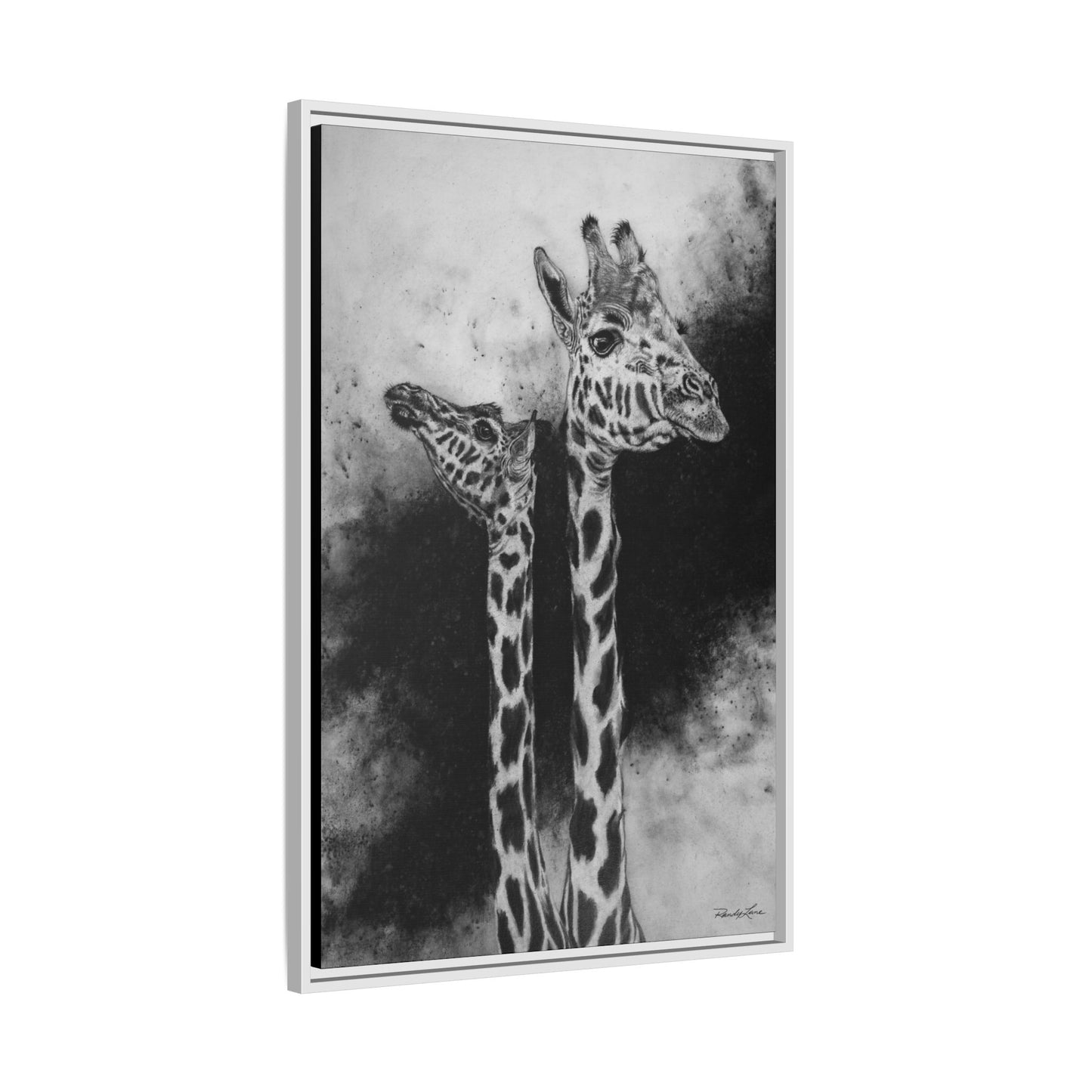 Grace in the Grasslands, Giraffe, Framed Matte Canvas Wall Decor