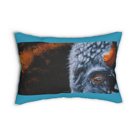Storm Bison, Bohemian Spun Polyester Lumbar Pillow