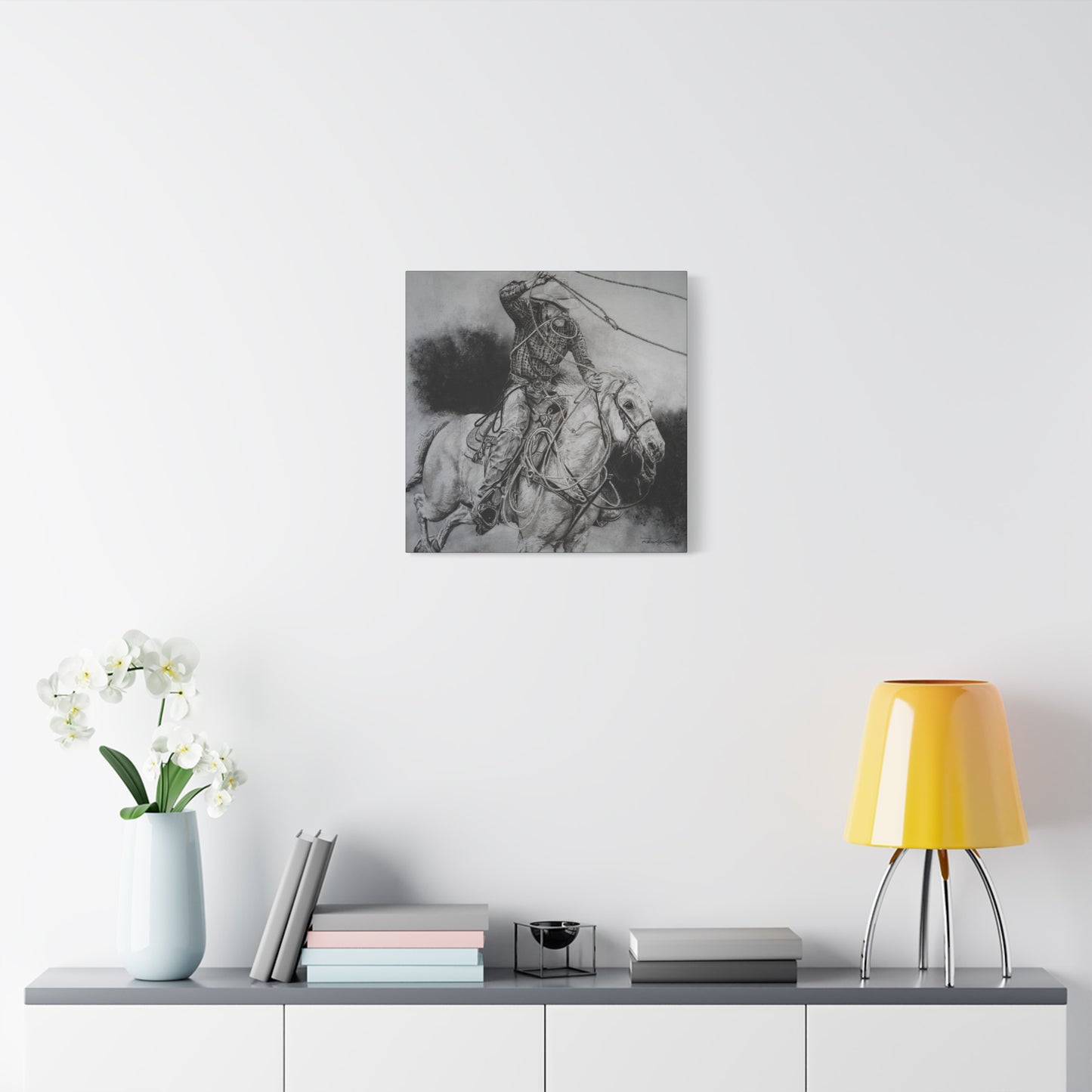 Let it Fly, Rodeo Tie-down Roper, Stretched Canvas Matte Print