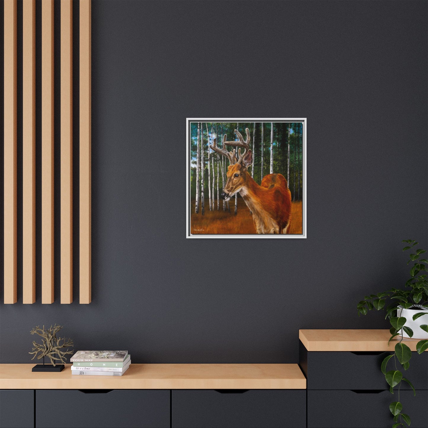 Velvet Crush, Framed Deer Canvas Art