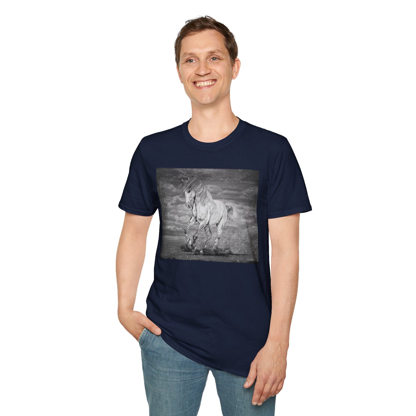 Equine Elegance. Prancing Horse Graphic T-Shirt