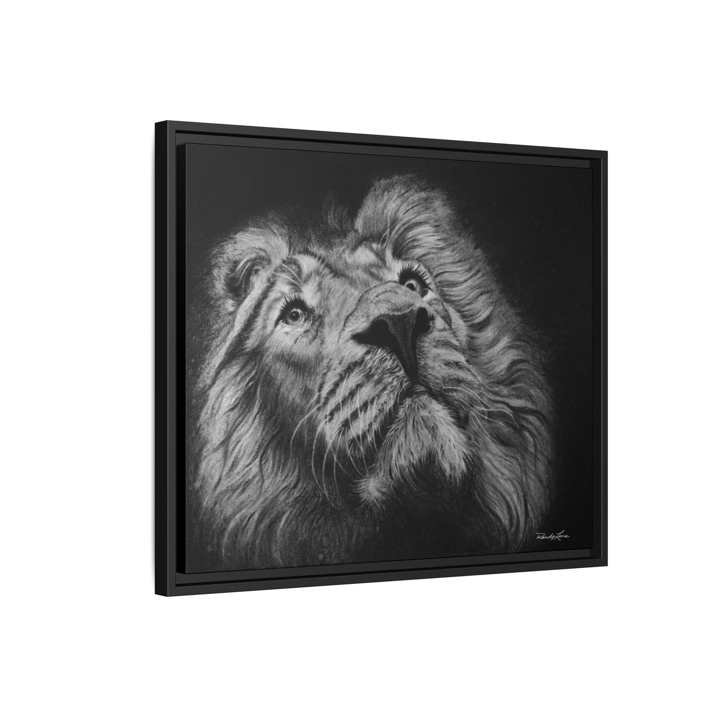 Renown, Framed Lion Canvas Art Print