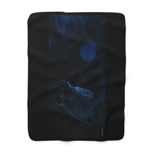 Bright Eyes, Cozy Owl Sherpa Fleece Blanket