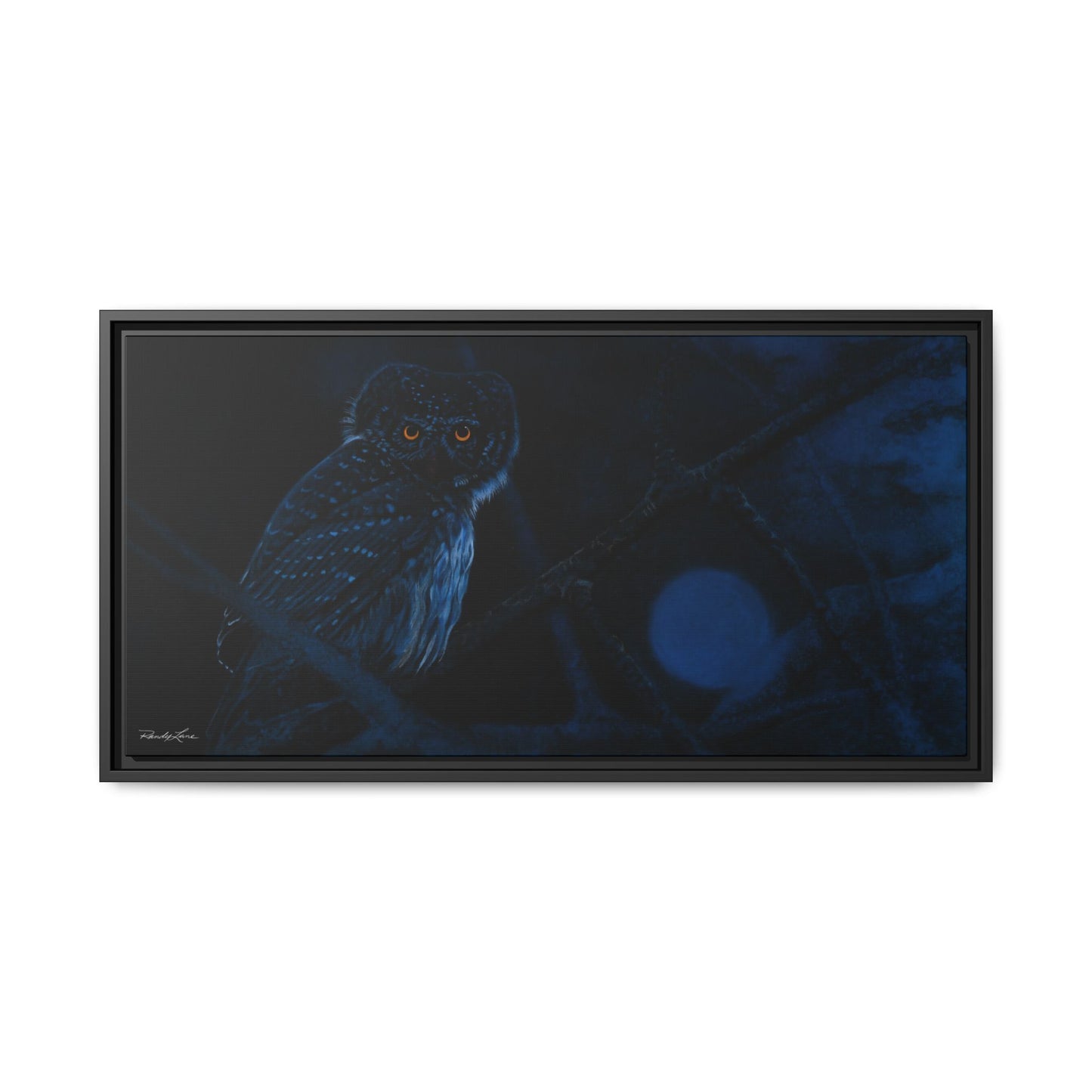 Bright Eyes, Framed Owl Canvas Art Print