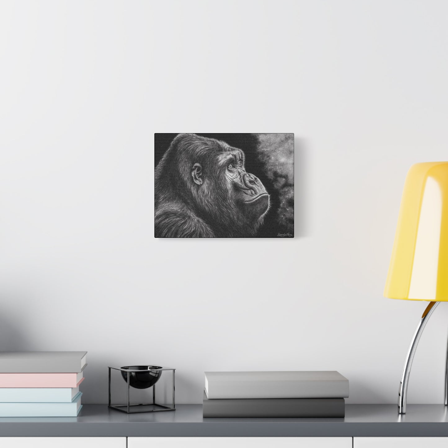 Gorilla, Artistic Gorilla Stretched Canvas Wall Art
