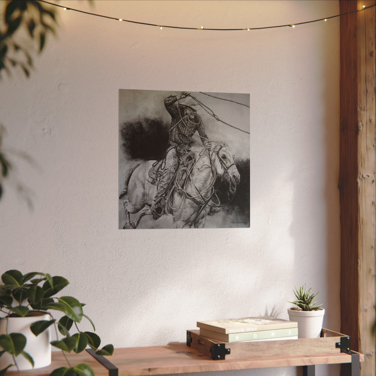 Let it Fly, Rodeo Tie-down Roper Painting, Textured Matte Print