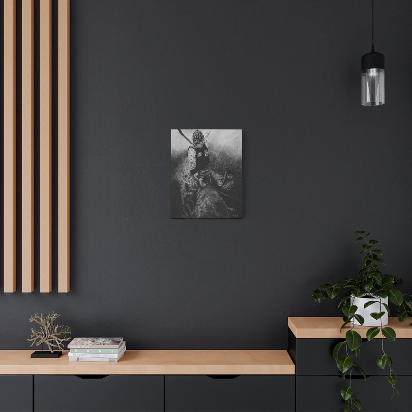 Gettin Frosty. Bull Rider stretched Matte Canvas Print
