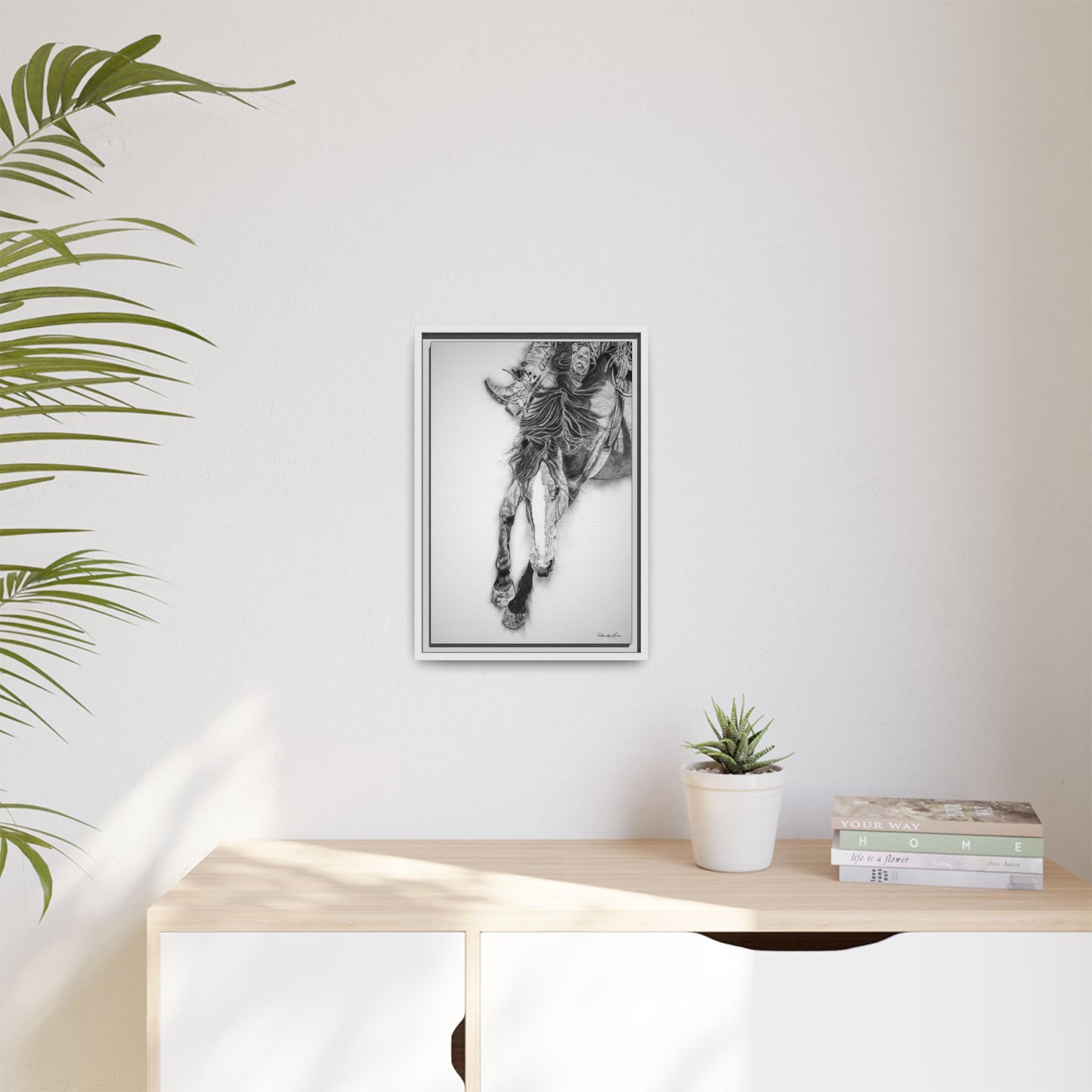 Crazy 8. Framed Stretched Matte Canvas Rodeo Art Print