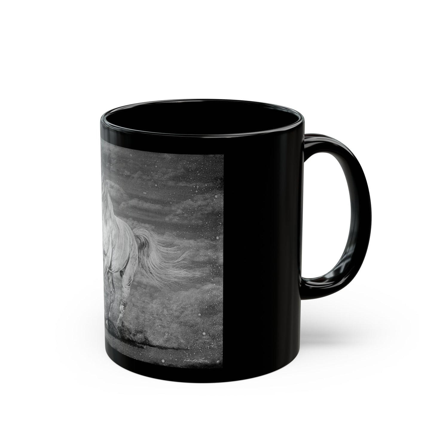 Equine Elegance. Prancing Horse Black Mug
