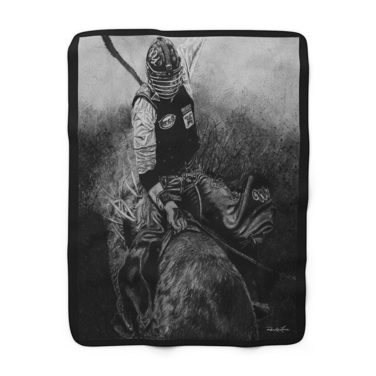 Gettin Frosty. Bull Rider Cozy Sherpa Fleece Blanket