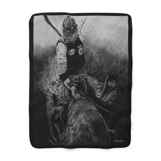 Gettin Frosty. Bull Rider Cozy Sherpa Fleece Blanket