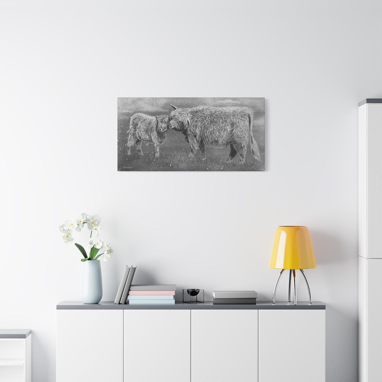 Highland Love, Highland Cattle Canvas Art