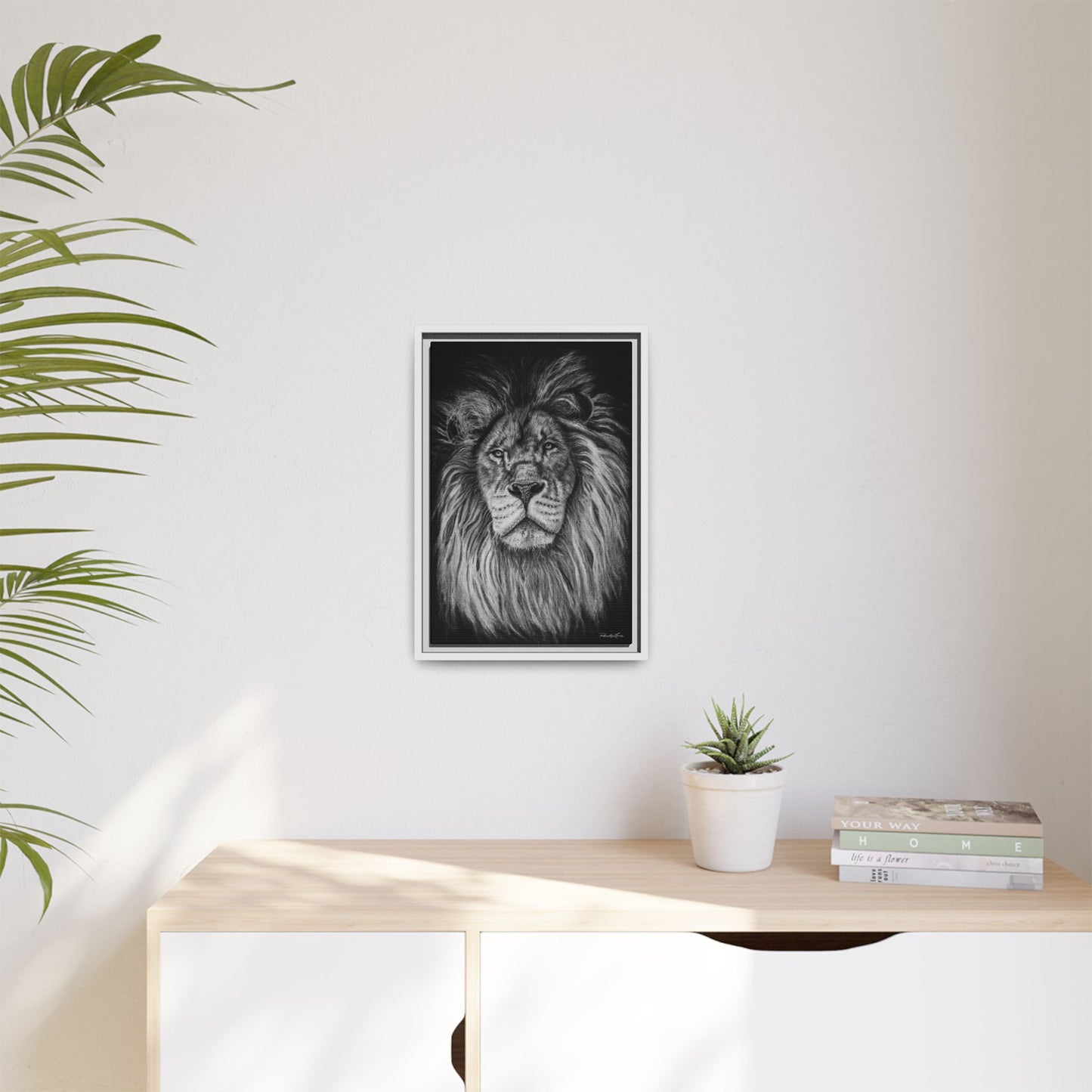 The Mane Event, Matte Canvas Lion Prints, Framed (Multi-color)