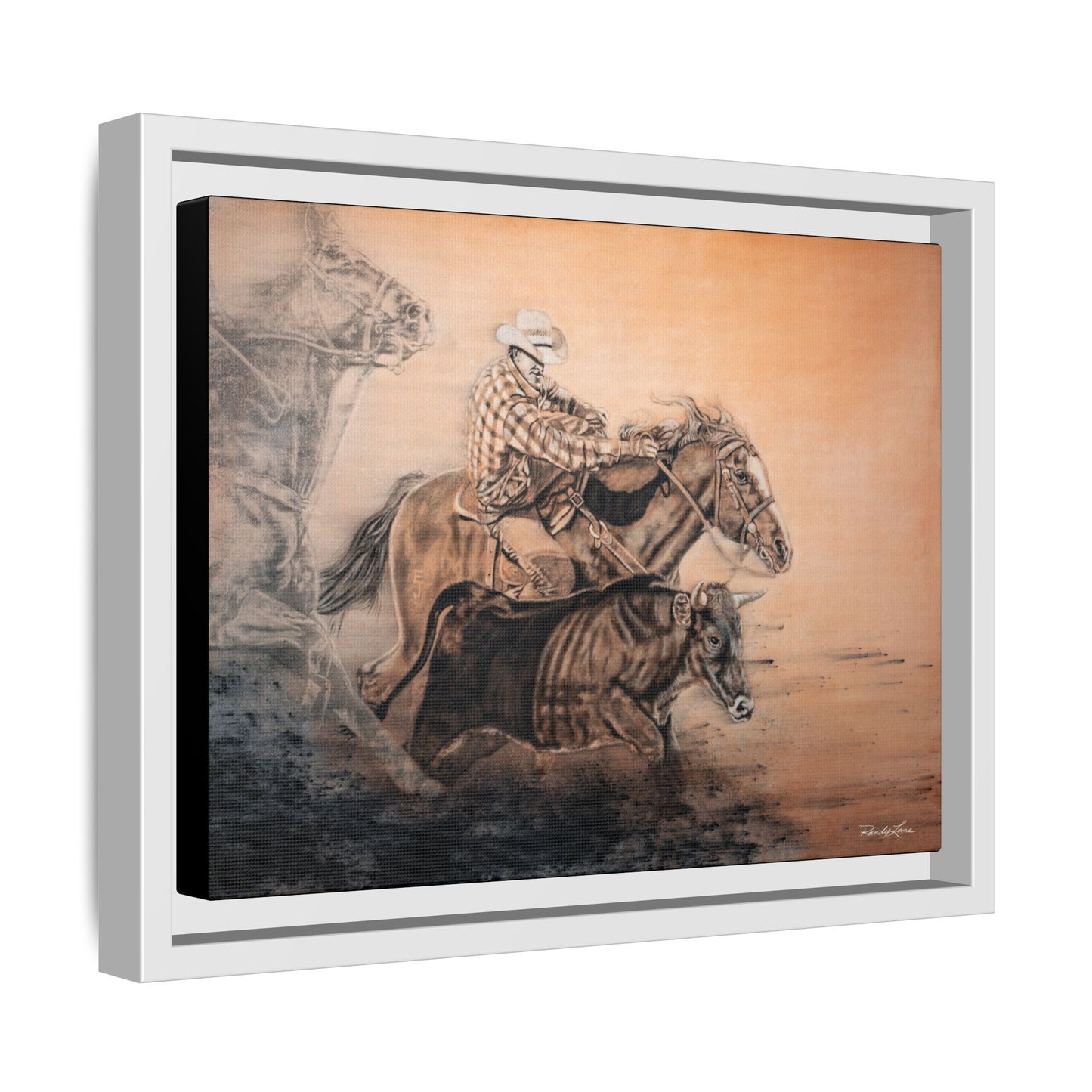 Get Some. Bulldogging Framed Stretched Matte Canvas Print