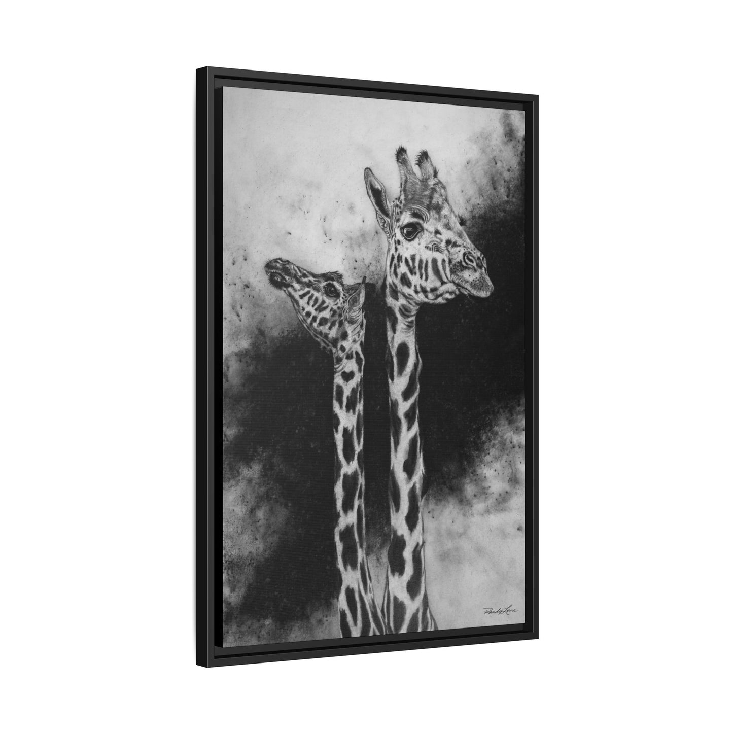 Grace in the Grasslands, Giraffe, Framed Matte Canvas Wall Decor