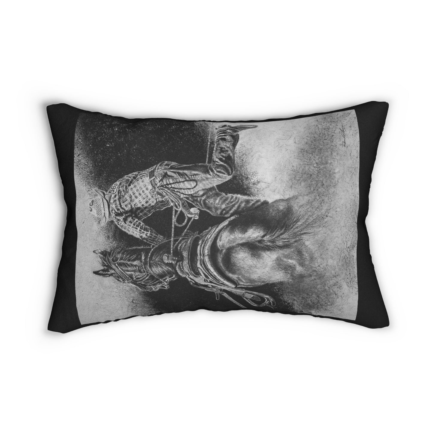 The Dismount. Steer Roper Lumbar Pillow
