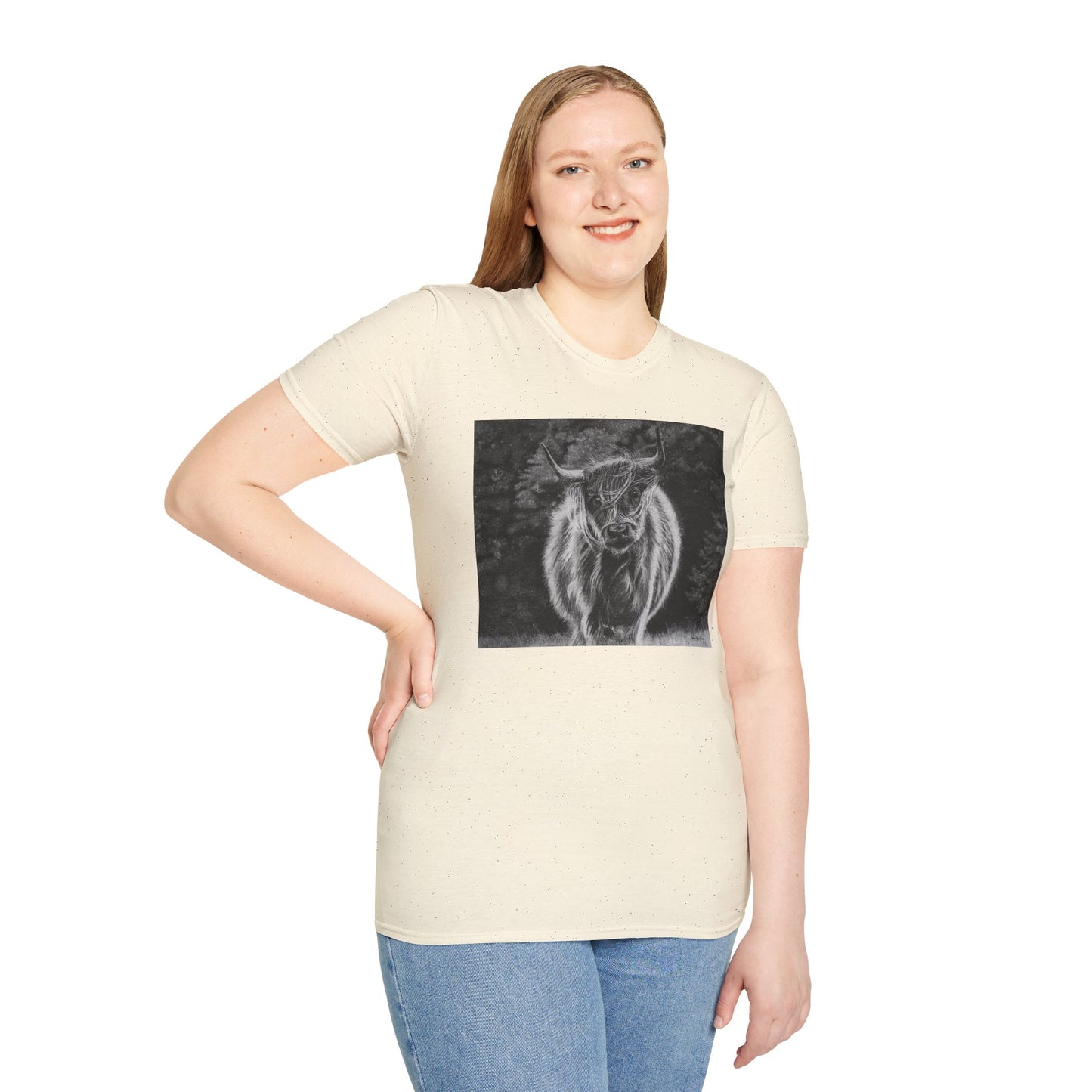 Ragamuffin. Highland Cow Unisex Softstyle T-Shirt