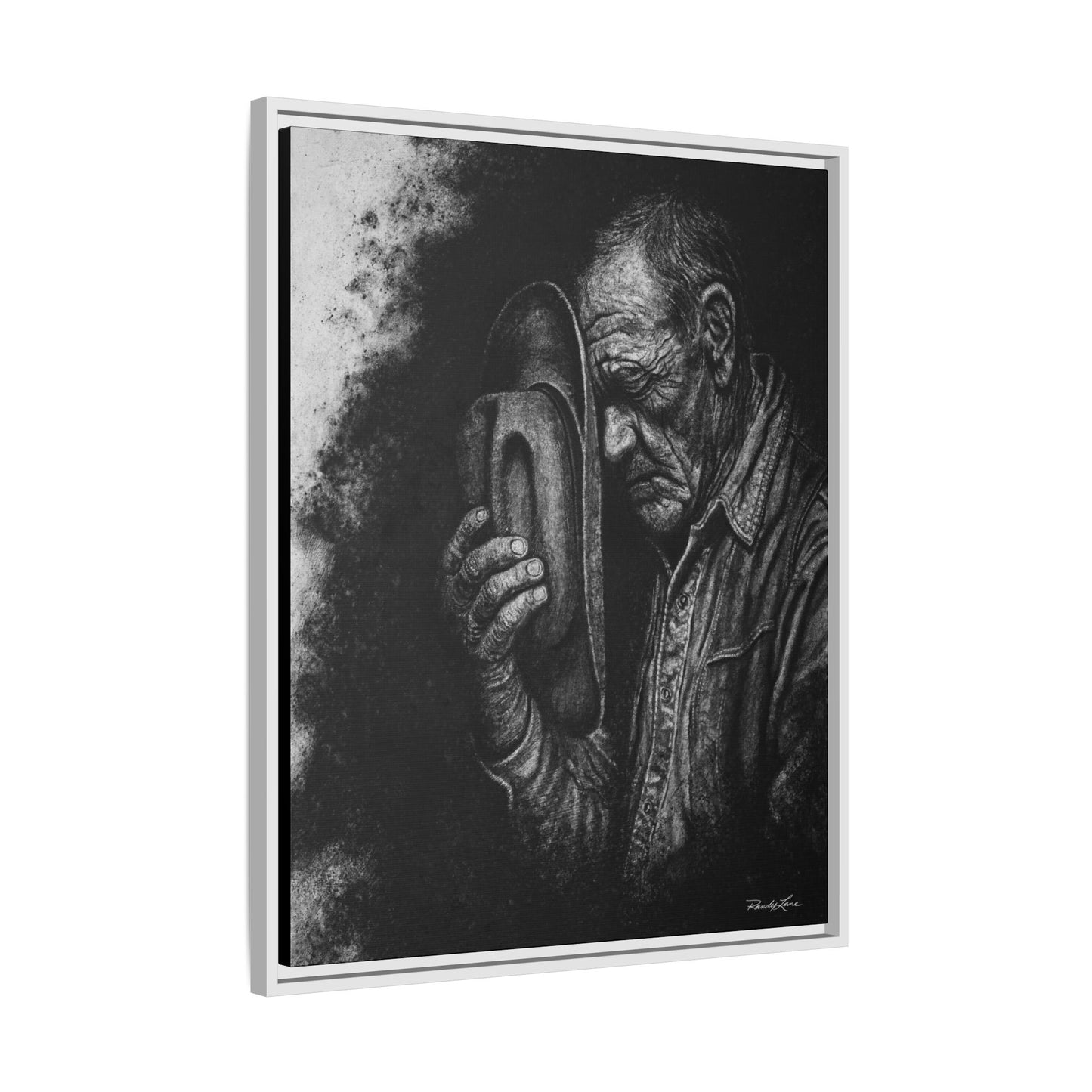 Cowboys Prayer.  Framed Stretched Matte Canvas Art Print