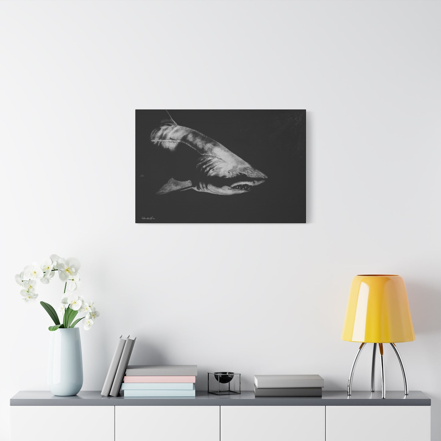 Below, Shark Fine Art Canvas Print