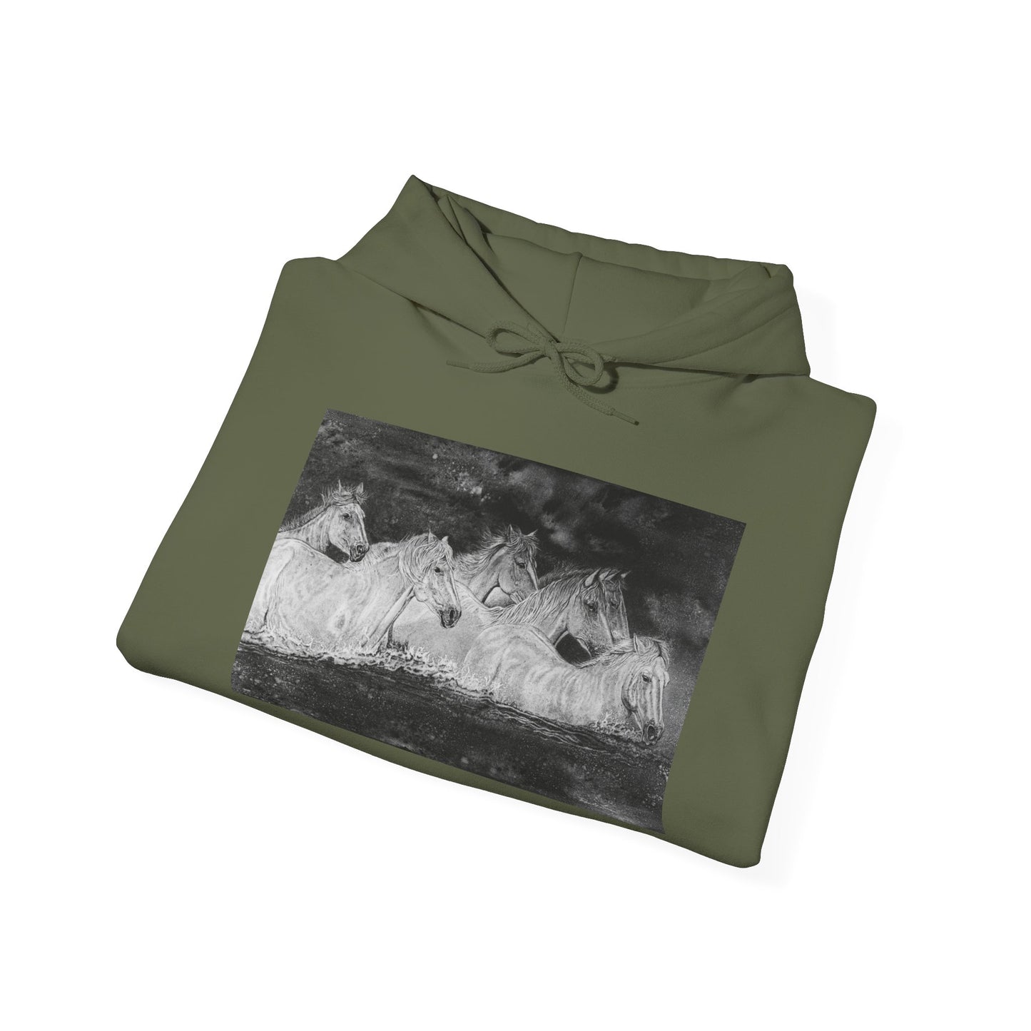 Night Swim, Horse Unisex Hooded Sweatshirt