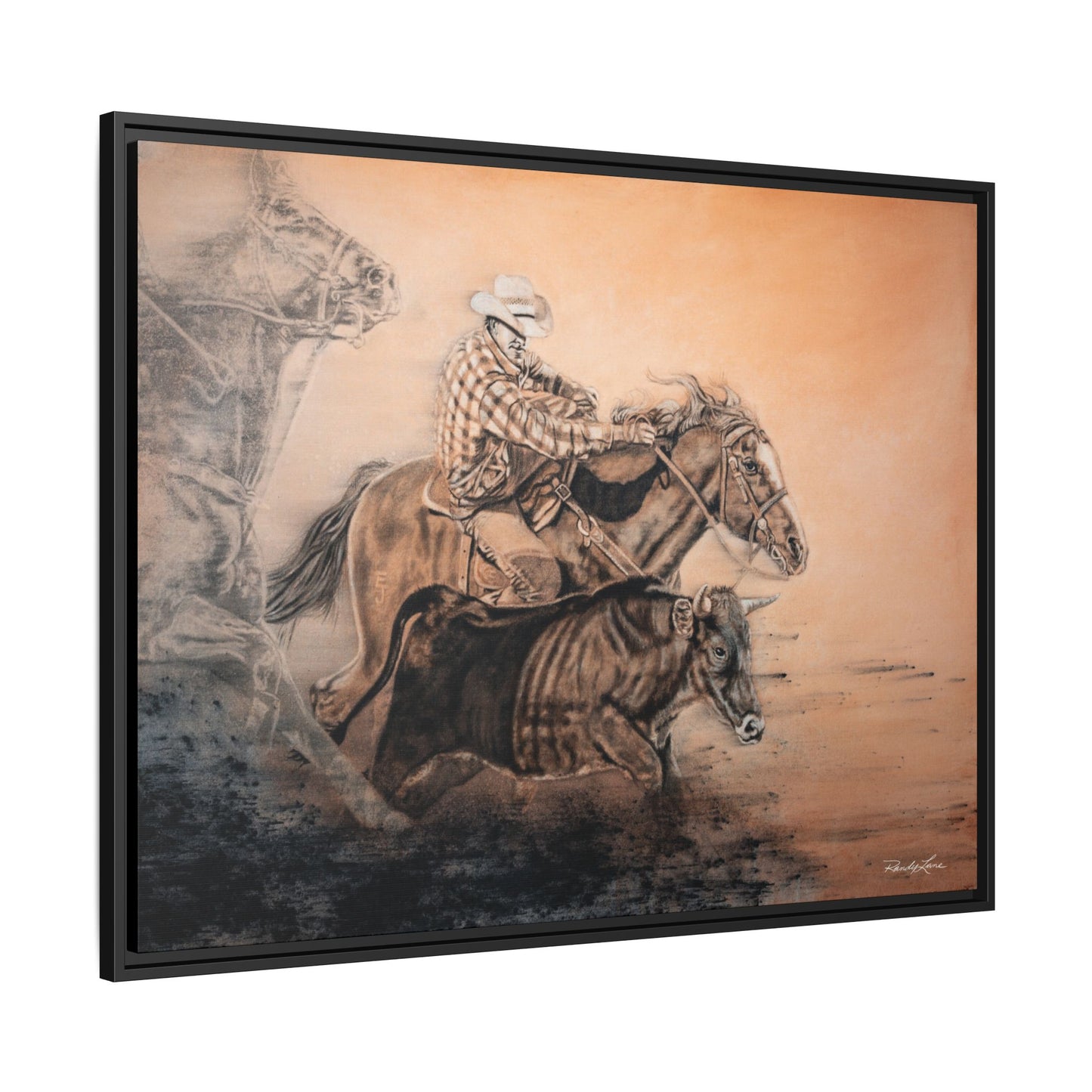 Get Some. Bulldogging Framed Stretched Matte Canvas Print