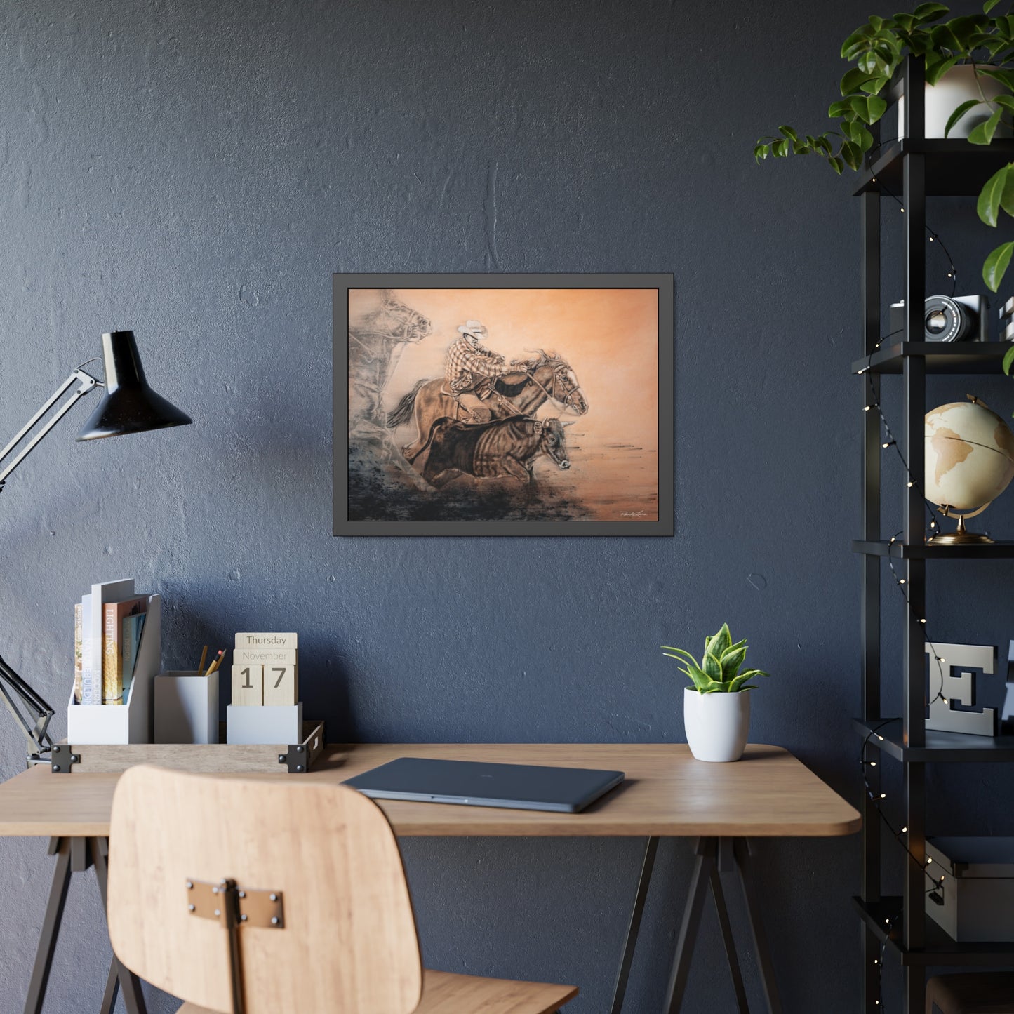 Get Some. Bulldogging Framed Fine Art Print