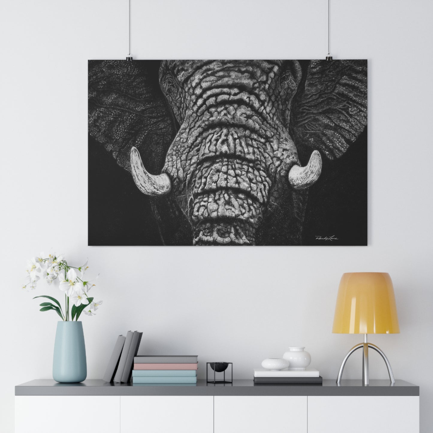 Ebony and Ivory, Elephant Giclée Art Print