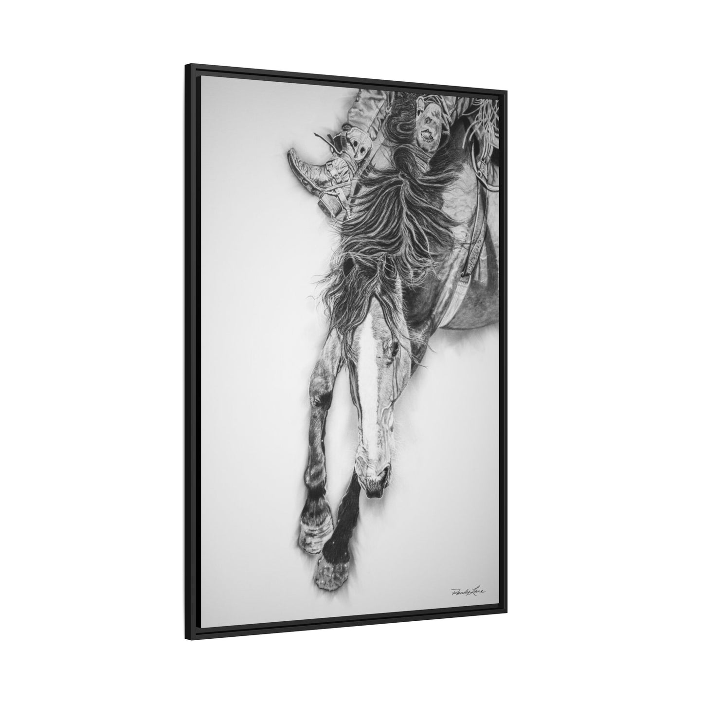 Crazy 8. Framed Stretched Matte Canvas Rodeo Art Print